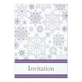 Purple 
Snowflakes Winter Wedding Invitations 